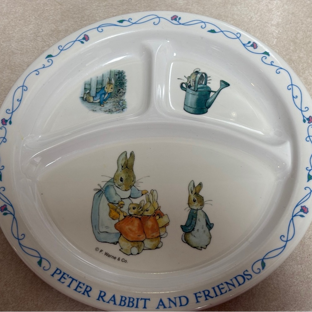 Vintage Peter Rabbit and Friends Plate for Young Kids